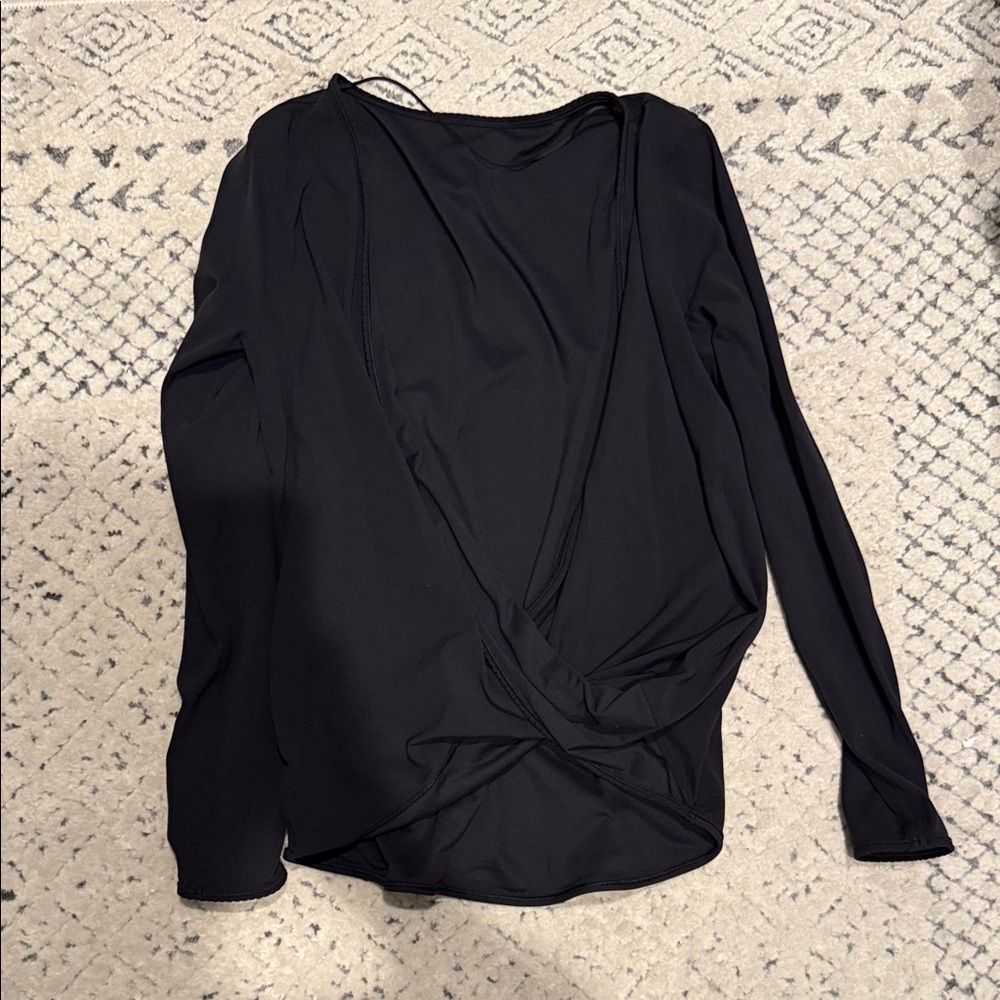 lululemon athletica Black Long Sleeve Criss Cross Top